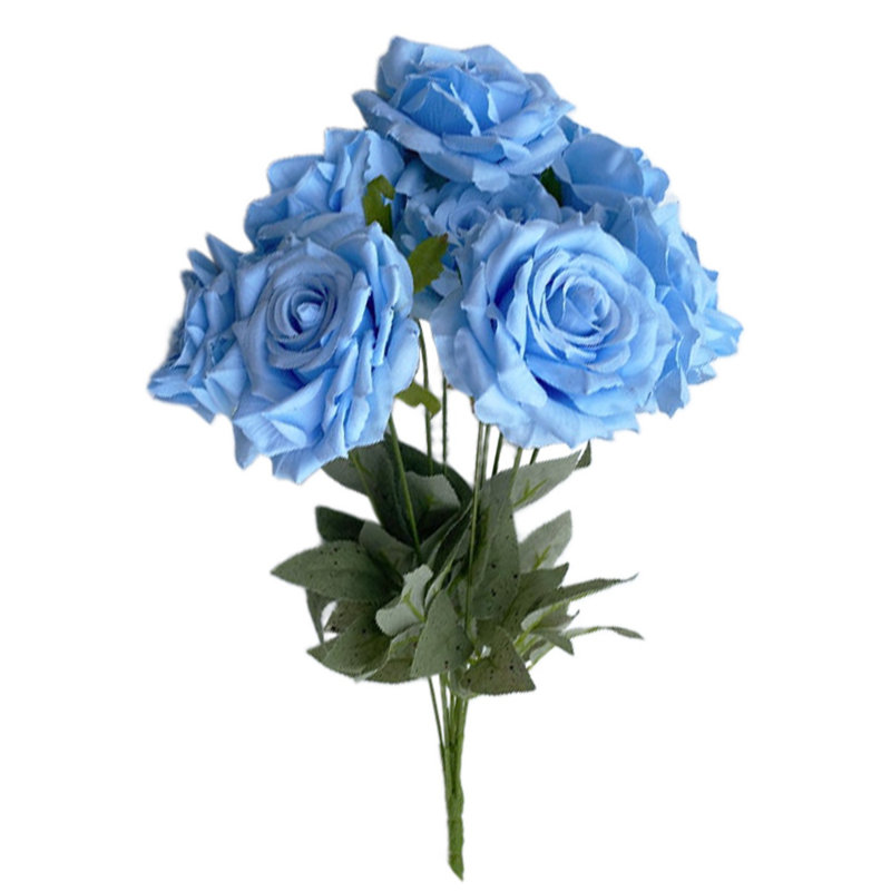 2 paquets de roses artificielles, Bleu