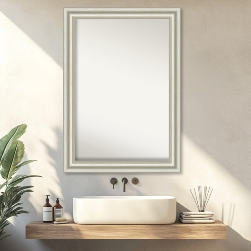 Miroir de salle de bain mural Sophia, 29,5 po x 41,5 po, Argent argent