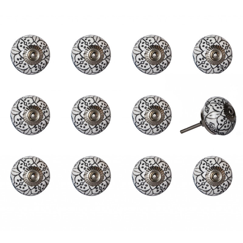 1,5 po x 1,5 po x 1,5 po noir / gris / argent - paquet de 12 boutons