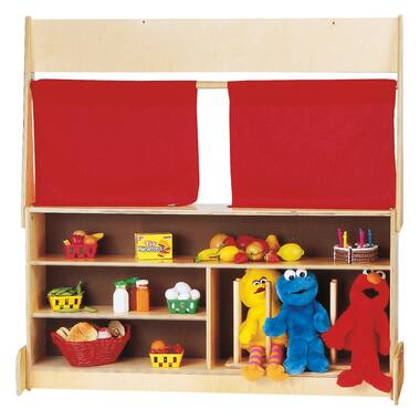 Labebe Wooden Double-Sided Juice Stand Puppet Show Play Stand For