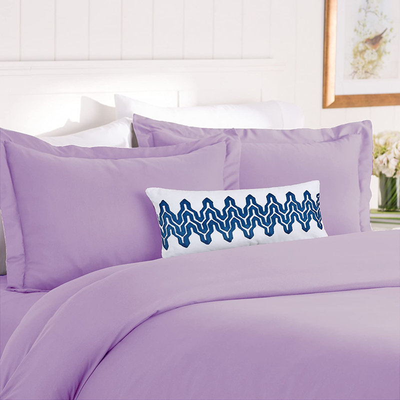 Ensemble de housse de couette en microfibre, Housse de couette très grand et 2 très grandes t, Lilas