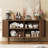 55.1" Mid-Century Sideboard With 3D Tambour Doors,  Buffet Cabinet With Adjustable Shelves For Dining Room, Living Room-1542002689