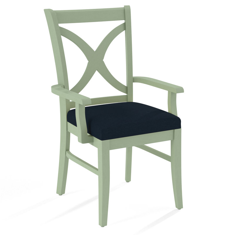 Hues 18'' H Upholstered Armchair, Celery Finish, Basic Navy; 0317-61