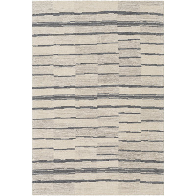 Carlean Performance Hand Tufted Wool Striped Indoor Rug