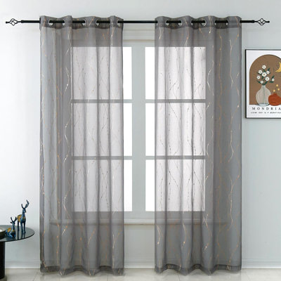 Curtains For Living Room Privacy & Light Filtering Semi Sheer Curtain Voile Transparent Window Drapes For Bedroom Kitchen Set Of 2 Panels