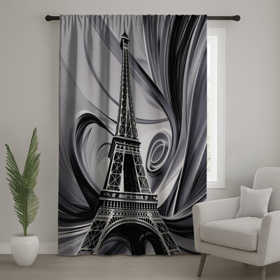 EiffelTower Window Curtains, Architecture Sheer & Blockout Curtains - 1 Panel