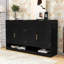 Buffet élégant en bois avec tablette réglable, 3 tiroirs, 4 portes et rangement ouvert-87992754