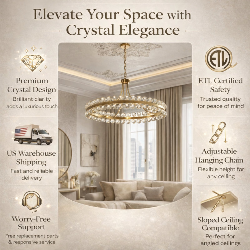 Jackeline 8-Light 24''W Modern & Classic Wagon Wheel Silhouette Chandelier with Crystal Accents, 24" W, Polished Brass