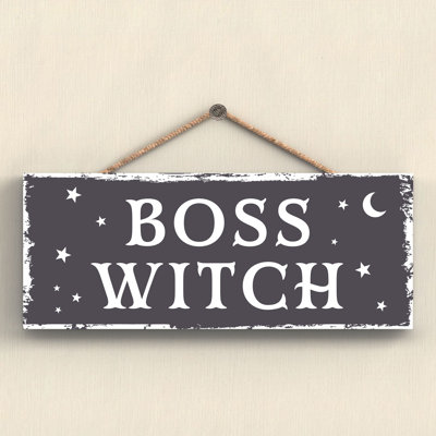 Boss Witch Wooden Plaque