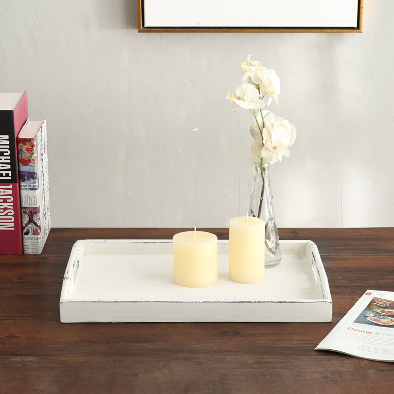 Decorative Wood Ottoman Serving Tray