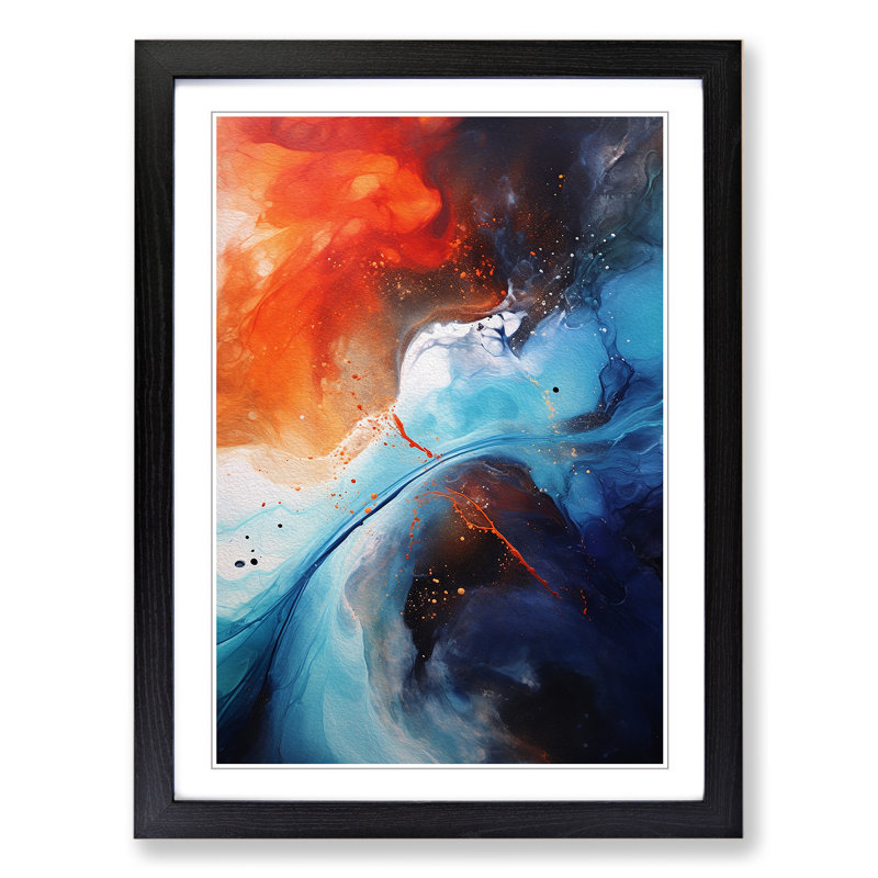 Single Picture Frame Print on Wood, 46cm H x 34cm W, Black Framed