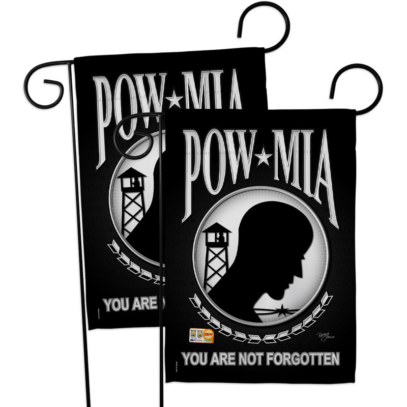 Coussin décoratif en polyester 2 faces 19 x 13 po pow/mia-impressions drapeau de jardin