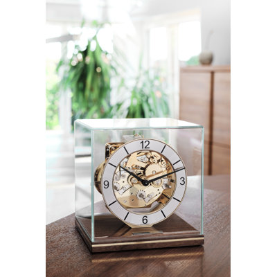 Beech Manufactured Wood Mechanical Tabletop Clock