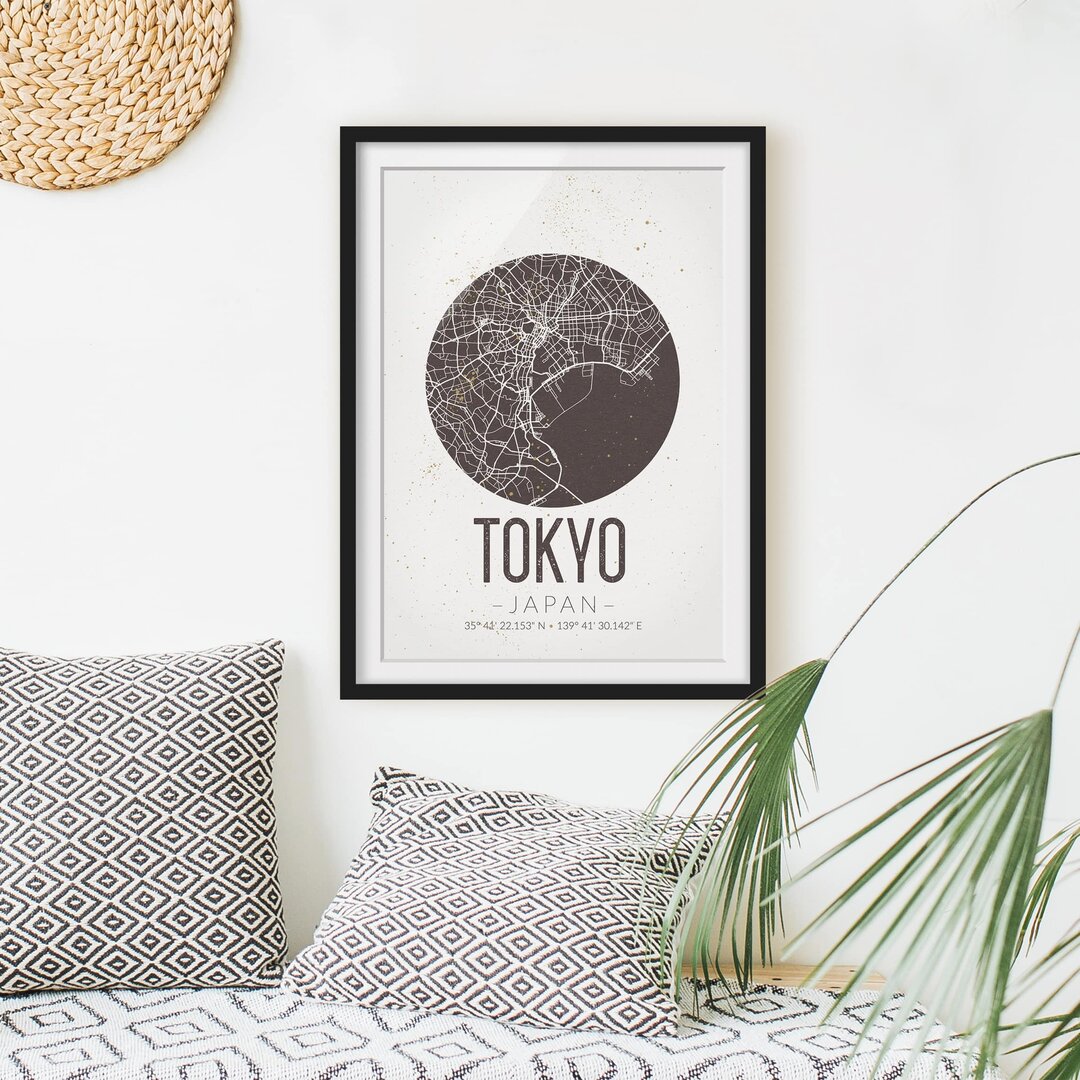 Gerahmtes Poster Tokyo Map