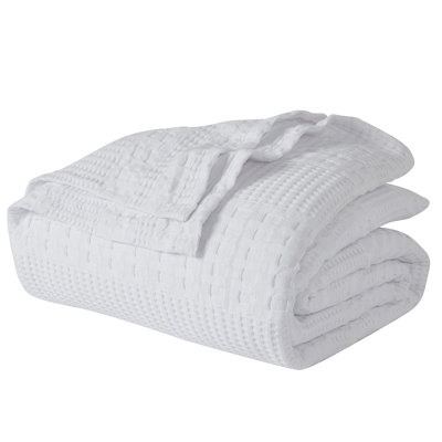 Couverture 100% coton Waffle Weave