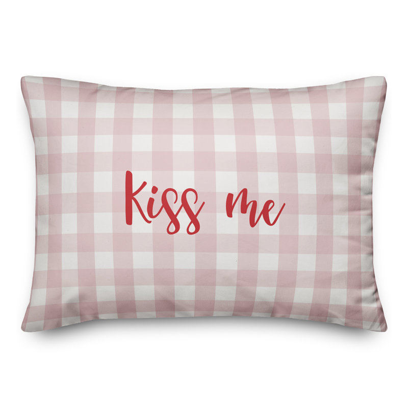 Plaid Throw Pillow, Red/Pink