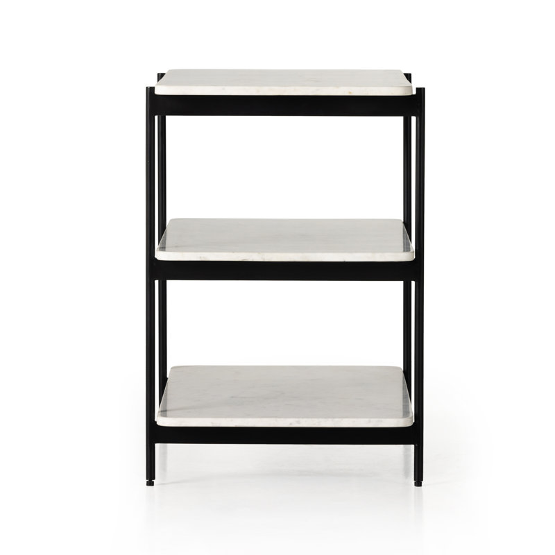 Benesh Jasper Nightstand, White/Black