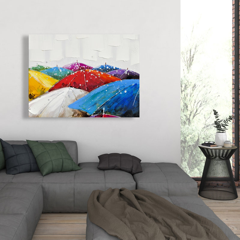 Colorful Umbrellas - Office Object Canvas for Home Decor