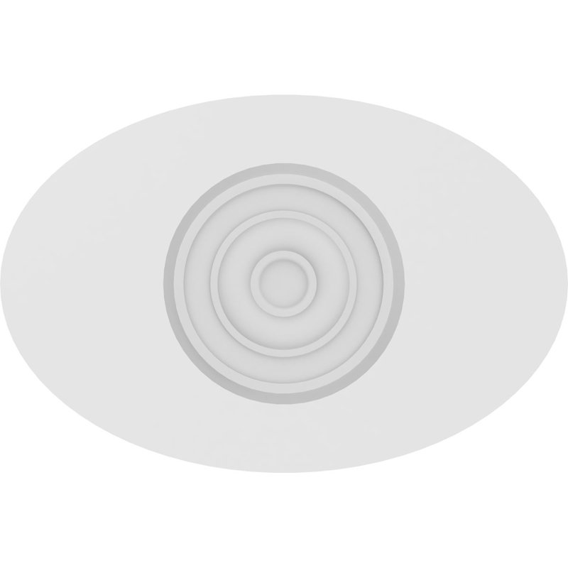 Standard Dalton Bullseye Rosette with Square Edge, 5.25"H x 8"W x 0.5"D