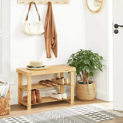 Banc de rangement pour chaussures 2 niveaux