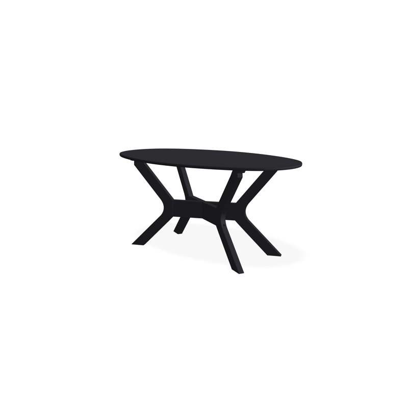 Table basse d'extérieur 24 "x 42" en polymère de qualité marine, Noir