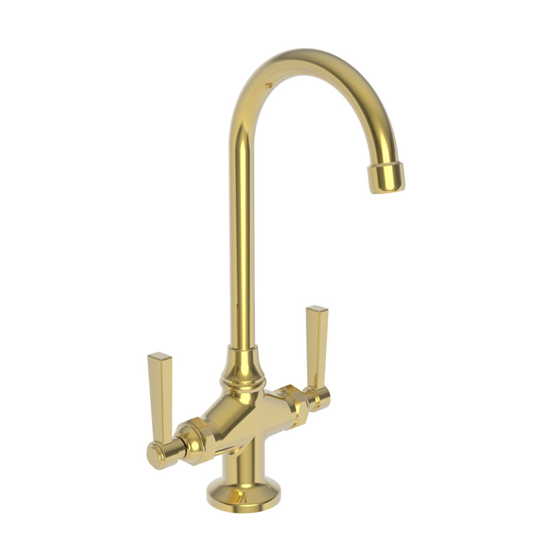 Miro Double Handle Bar Faucet, Polished Gold