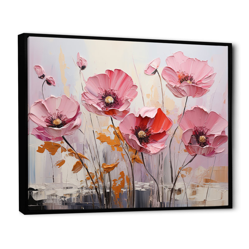 Vivid Poppy Minimalisme Moments, Cadre flottant noir, H 34 po x l 44 po x P 1,5 po