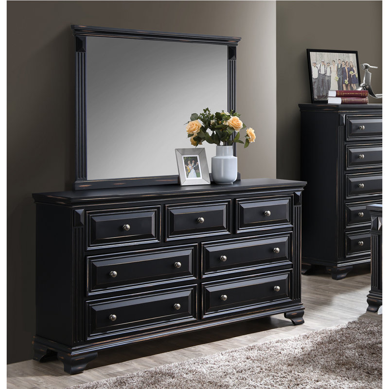 Commode 7 tiroirs Ravenwood, Noir