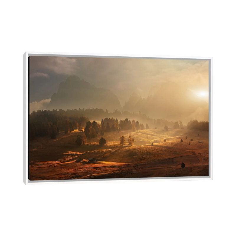 Morning On Alpine Meadow by Daniel Řeřicha - Print on Canvas, 101.6 cm H x 66.04 cm W, White Framed Canvas