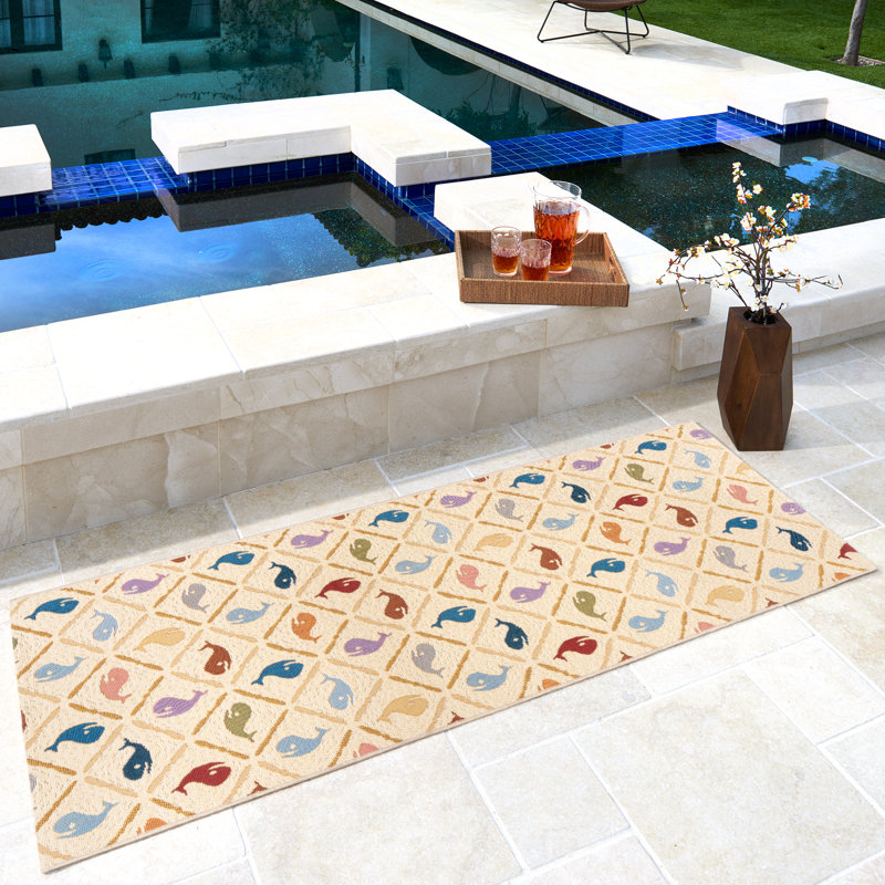 Reyn Spooner Coast Tropical Indoor/Outdoor Flatweave Area Rug, Runner 2'1" x 6'