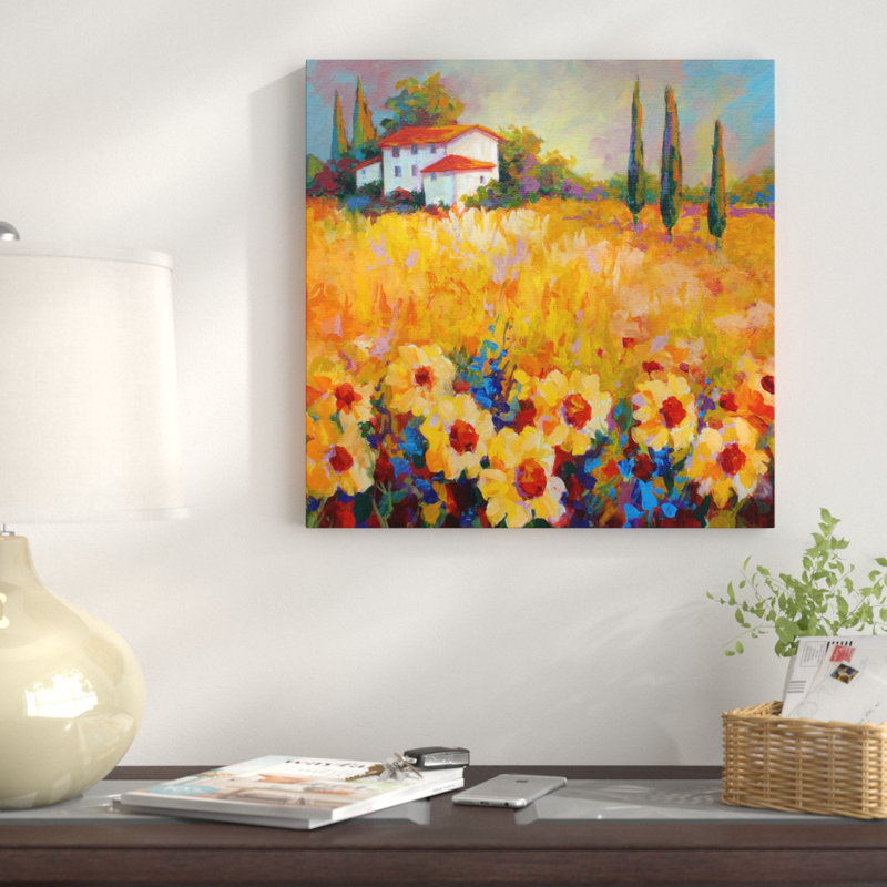 Tournesols toscans - reproduction sur toile, H 18 po x l 18 po x P 2 po
