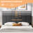 Platform Bed with Upholstered Adjustable Headboard, No Box Spring Needed-119552391-71962125
