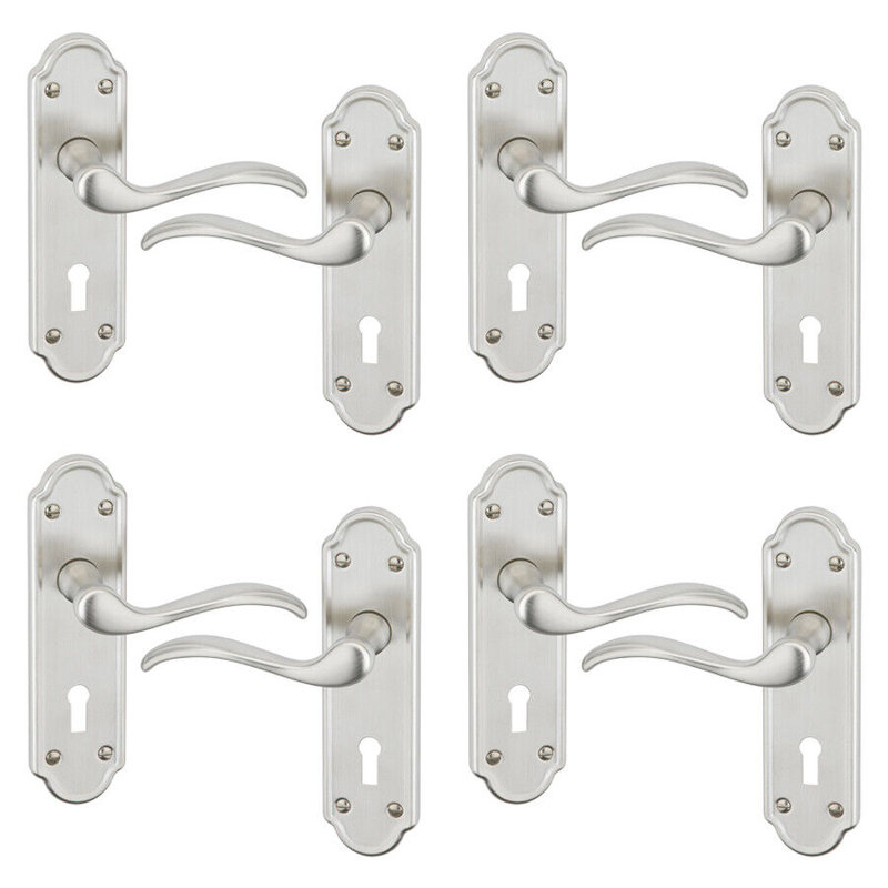 Door Handle, Satin Nickel