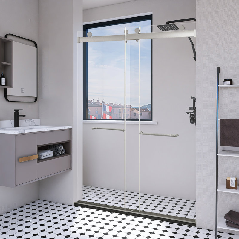 60.01'' - W x 76.01'' H Door Frameless Shower Door with