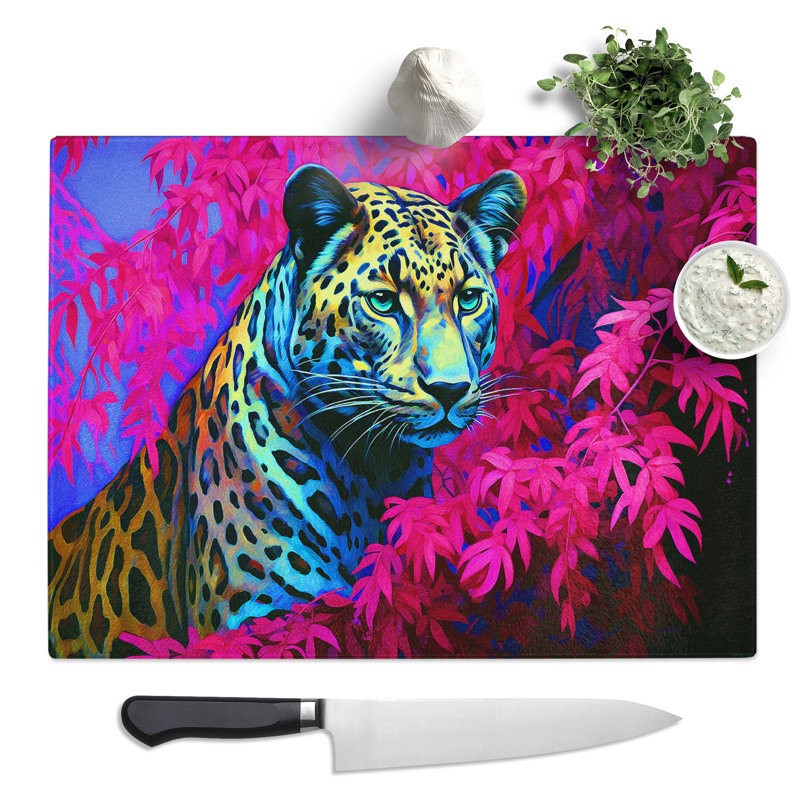 Leopard Minimalism No.3  Glass Chopping Board