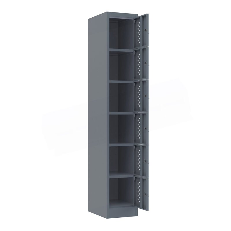 Armoire de rangement en métal, six compartiments de rangement séparés, armoire de salon