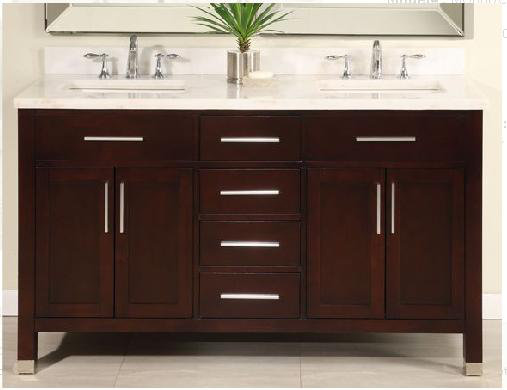 Monaco 60" Double Bathroom Vanity Base Only