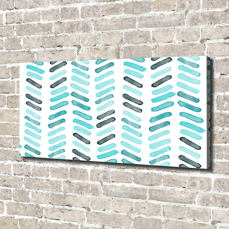 Blue Herringbone - Wrapped Canvas Print