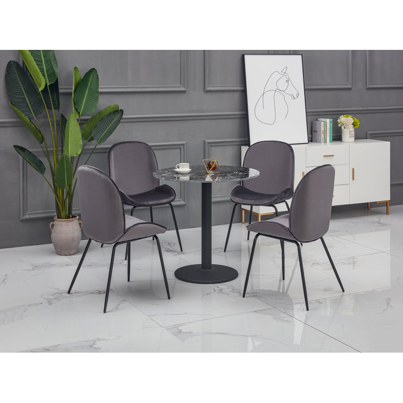 Larned 4 - Person Dining Set, Black