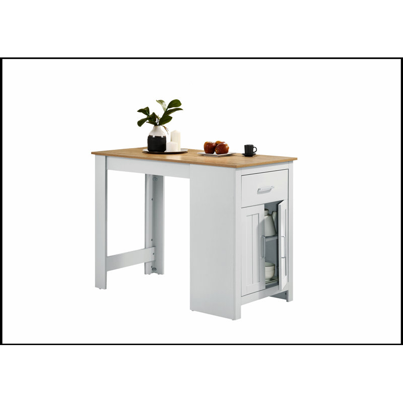 Table de salle à manger à hauteur de comptoir de 36 pouces Graham avec ports de chargement USB et tablettes, parfaite pour les petits espaces et la vie moderne.