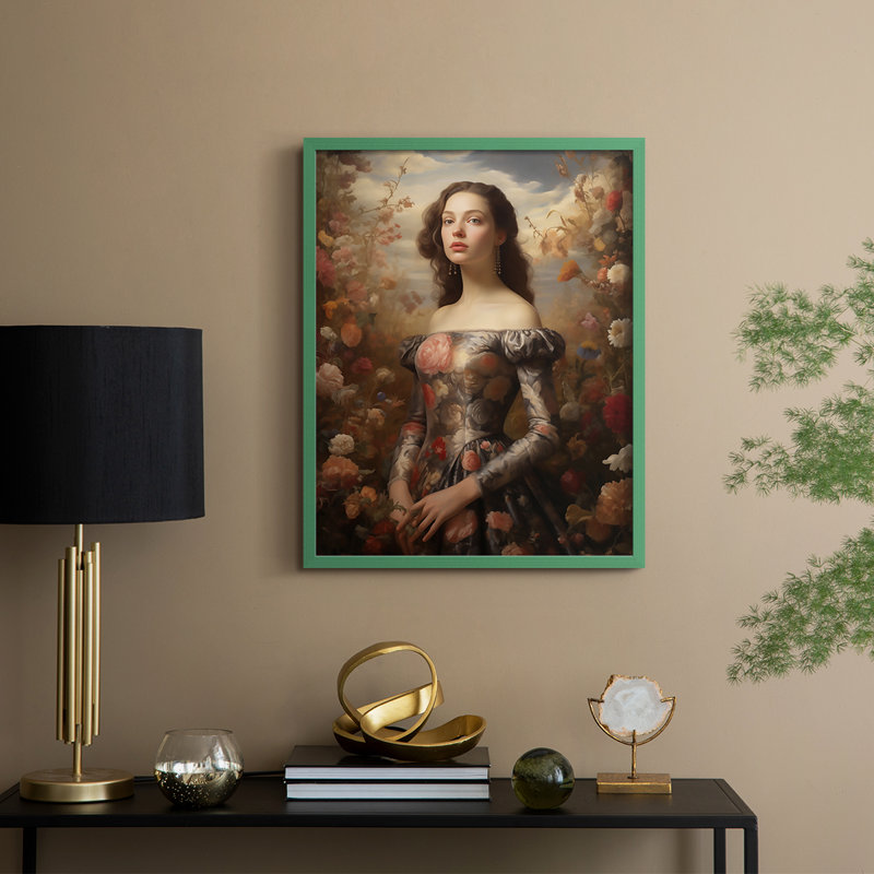 WOMEN Series DV - reproduction encadrée de qualité supérieure - prête à être accrochée - aucun clou requis, Vert