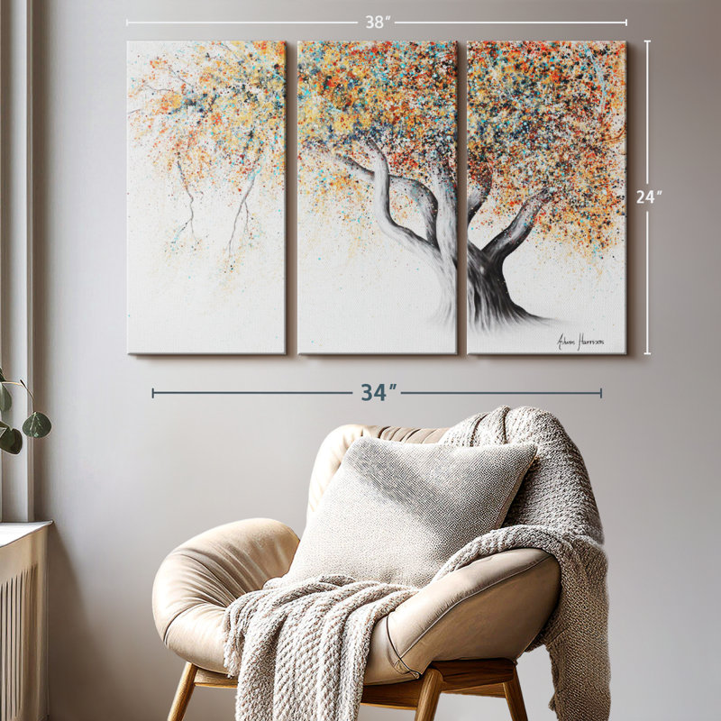 " Rusty Autumn Tree ", 24" H x 38" W x 1.25" D