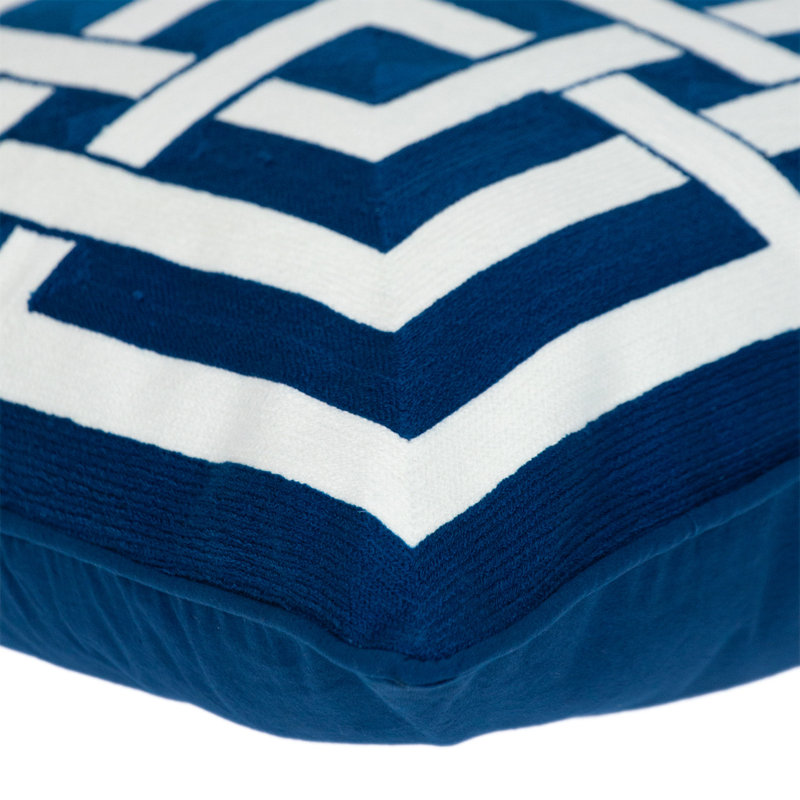 Blue 100% Cotton Interlocking Zippered Pillow