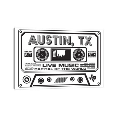 Austin Texas Cassette - Wrapped Canvas Graphic Art