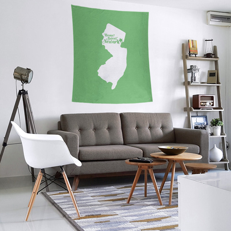 Tapisserie murale Newark New Jersey, H 104 po x l 88 po, Vert