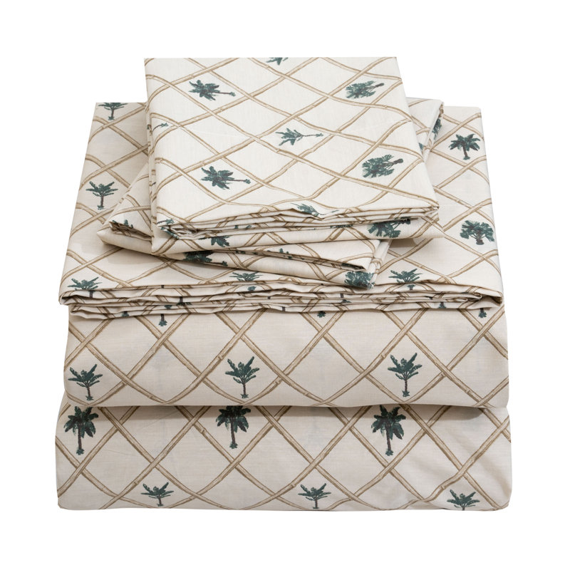 Ensemble de draps 100% polycoton Karin Maki Kona, Ensemble de draps pour lit double + un drap-housse