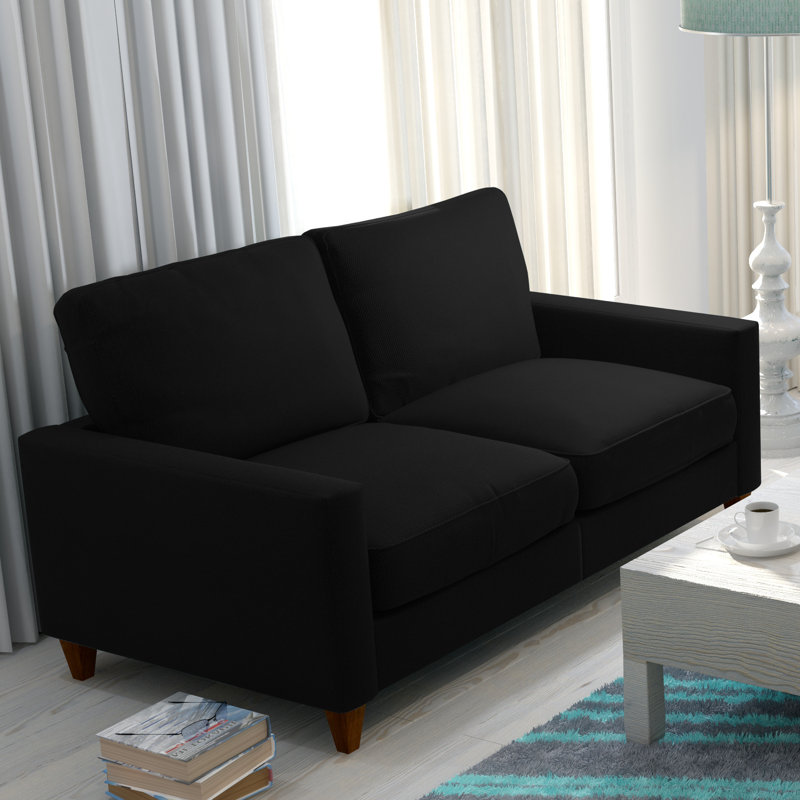 Mizpah 2 Seater Loveseat, Black, 2