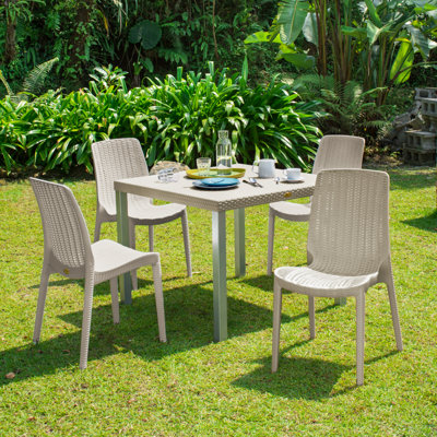 Angelene 4 - Person Patio Dining Set with Square Table