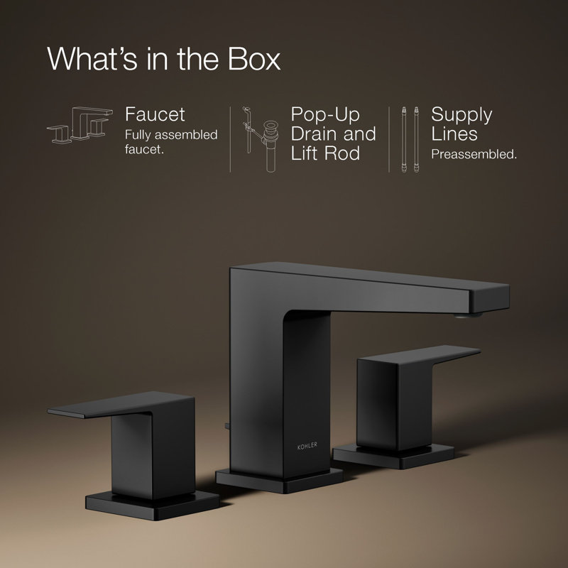 Robinet pour salle de bain Kohler Honesty, Noir mat