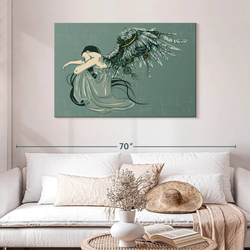 Leisha Tribal Angel, 30" H x 45" W